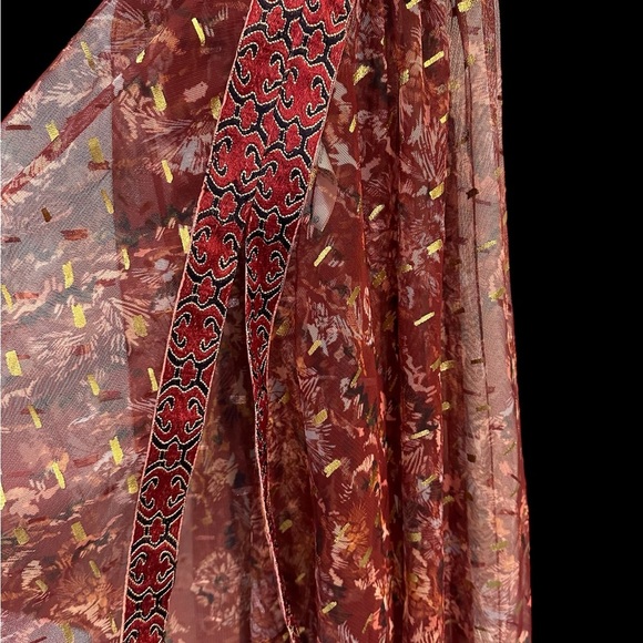 Free People Semi-Sheer Moroccan Halter Top Dress Embroidery Metallic Flecks XS - Picture 6 of 12